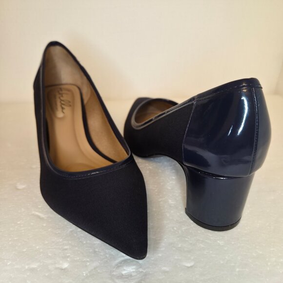 Abella True Comfort Alice Women’s Navy Blue Pointed Toe Mid-Heel Pumps - 7.5 - Picture 2 of 12